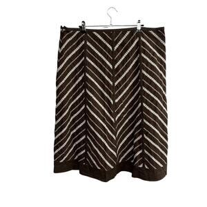 Boho Embroidered Chevron Skirt JH Collectibles Brown Cream Earthy Neutral 18